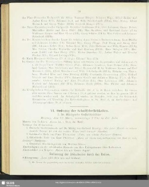VI. Ordung der Schulfeierlichkeiten