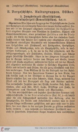 II. Vorgeschichte. Kulturgruppen. Völker
