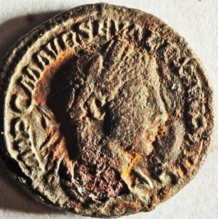 Römische Münze, Nominal Denar, Prägeherr Severus Alexander, Prägeort Rom, Fälschung