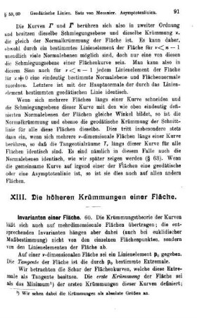 XIII. Die höheren Krümmungen einer Fläche.