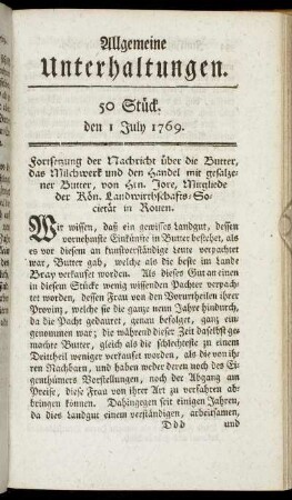 50 Stück. d. 1. July 1769.
