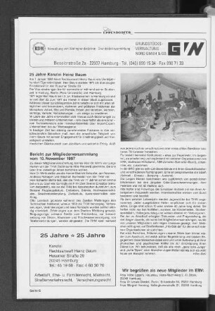 Wir begrüßen als neue Mitglieder im EBV: