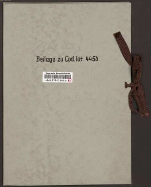 Buchrücken (bzw. Einlage zwischen Buchrücken und Buchblock) zum Sakramentar Heinrichs II. - BSB Clm 4456 a