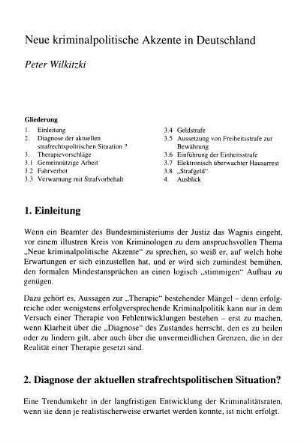 447-454, Neue kriminalpolitische Akzente in Deutschland