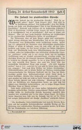 Die Zukunft der plattdeutschen Sprache