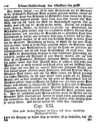 Vom geistl. Kirchen-Regiment im Lager, und denen mancherley Weissagungs-Kräften.