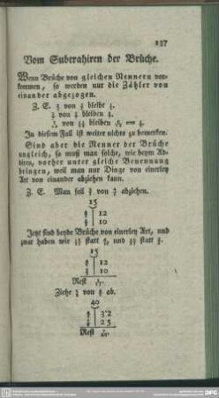 Vom Subtrahiren der Brüche