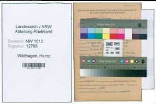 Entnazifizierung Heinz Wildhagen , geb. 14.08.1899 (Dramaturg)