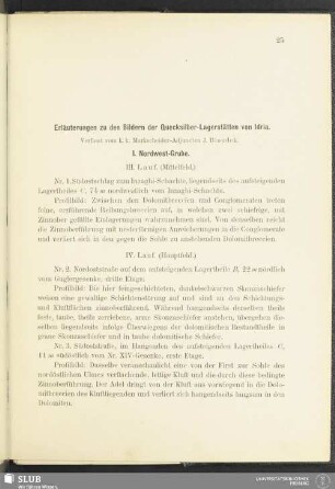 Erläuterungen zu den Bildern der Quecksilber-Lagerstätten von Idria