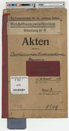 Durchführung des Friedensvertrages. Allgemein: Bd. 3