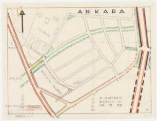 Gesamtbebauungsplan Ankara Teilbebauungsplan äußere Stadt: Grundplan 1:4000, Gebiet nördlich des neuen Dikmen Caddesi