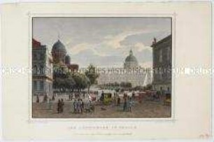 Blick aus Richtung der heutigen Kolonnaden auf Lustgarten und Berliner Schloss