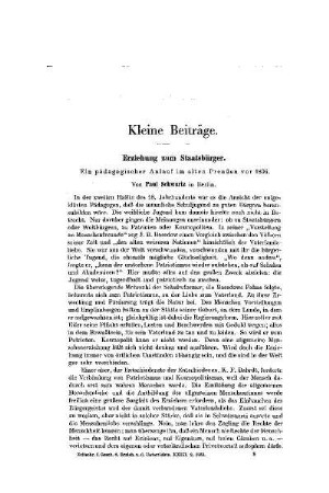 Erziehung zum Staatsbürger : ein pädagogischer Anlauf im alten Preußen vor 1806