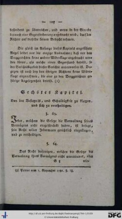 Sechstes Kapitel. Von der Befugniß, und Schuldigkeit zu klagen, und sich zu vertheidigen.