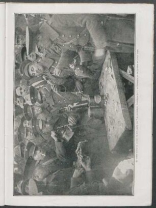 El primer refrigerio durante la madrugada del 7 de septiembre. Conscriptos del 1º de Infantería, en los jardines del Paseo Colón.