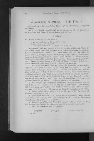 Versammlung zu Danzig. - 1449 Febr. 3.