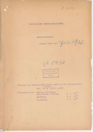 1961: Neuerwerbungen ... - 1961