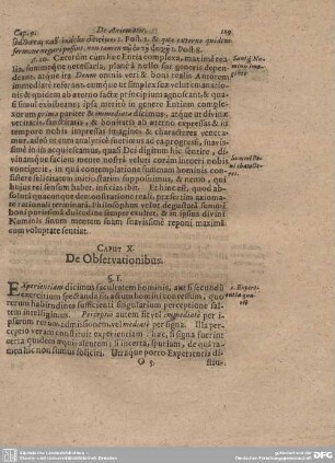 Caput X. De Observationibus.