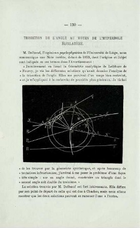 TRISECTION DE L'ANGLE AU MOYEN DE L'HYPERBOLE ÉQUILATÈRE.