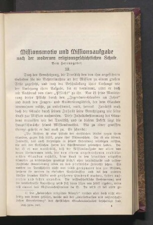 Missionsmotiv und Missionsaufgabe nach der modernen religionsgeschichtlichen Schule. III