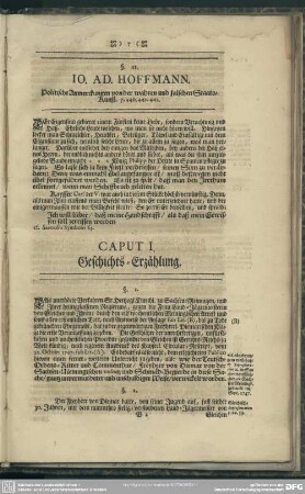 Caput I. Geschichts-Erzählung