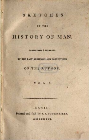 Sketches Of The History Of Man, 1