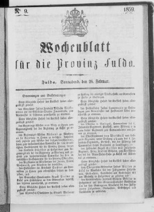 Nr. 9, Ausgabe vom 26. Februar 1859