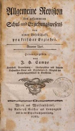 Allgemeine Revision des gesammten Schul- und Erziehungswesens, 9. [Handbuch der Erziehung]