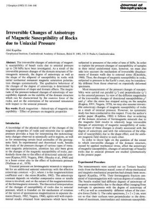 Irreversible changes of anisotropy of magnetic susceptibility of rocks due to uniaxial pressure