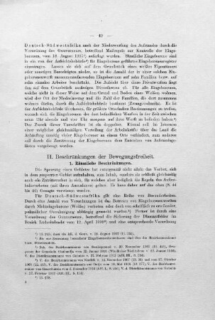 II. Beschränkungen der Bewegungsfreiheit