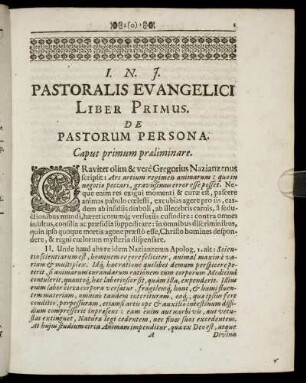 Liber Primus. De Pastorum Persona.