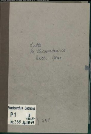 Kirchenbuchduplikat der katholischen Gemeinde Lette, Kreis Wiedenbrück (GHT 1815-1849) (Gemeinde: Katholische Gemeinde Lette)
