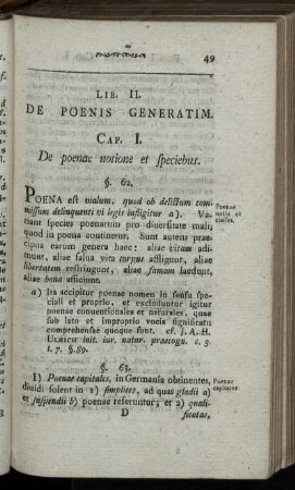 Lib. II. De Poenis Generatim.