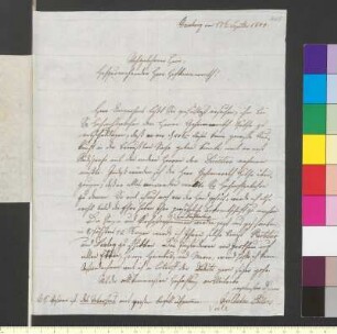 Brief von Ehlers, J. Wilhelm an Goethe, Johann Wolfgang von