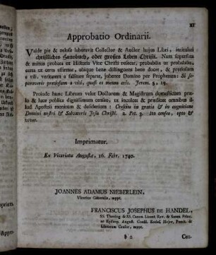 Approbatio Ordinarii.