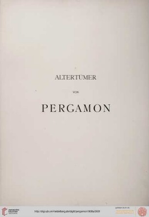 Band VII, Tafeln: Altertümer von Pergamon: Die Skulpturen mit Ausnahme der Altarreliefs