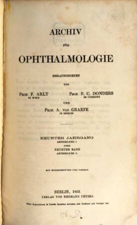 Archiv für Ophthalmologie. 9. 1863
