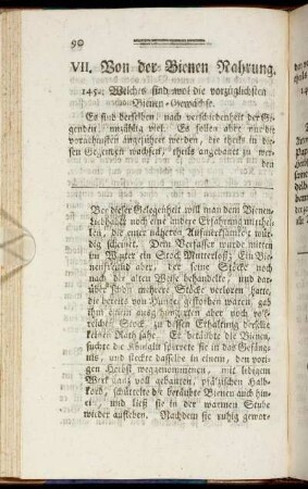 VII. Von der Bienen Nahrung.