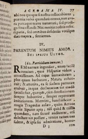 77-99, IV. Parenntum Nimius Amor.