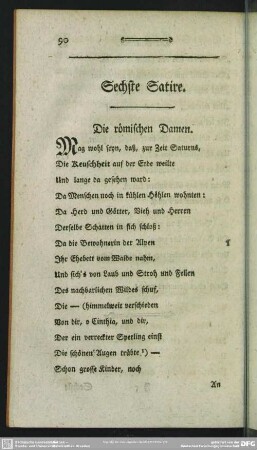 Sechste Satire. Die römischen Damen