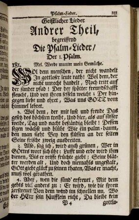 Anderer Theil, begreiffend Die Psalm- Lieder.