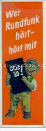 Werbeschild (Türschild) der Hamburger Rundfunk-Illustrierten >HÖR ZU!<
