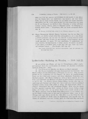 Livländischer Städtetag zu Wenden. - 1509 Juli 22.