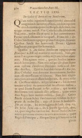 360-370, Lectio LXXI. De Cultu & Invocatione Sanctorum.