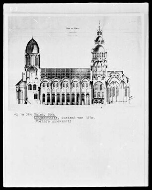 Dom in Mainz: Längsschnitt, Zustand vor 1870