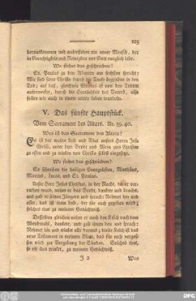 V. Das fünfte Hauptstück. Vom Sacrament des Altars.