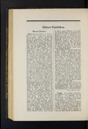 Bühnen-Rundschau.
