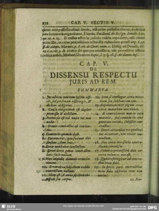 Cap. V. De Dissensu Respectu Juris Ad Rem