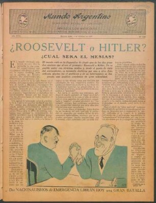 ¿Roosevelt o Hitler? : ¿Cuál sera el mesias?