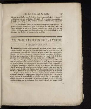 Des Vices Généraux De La Lymphe.